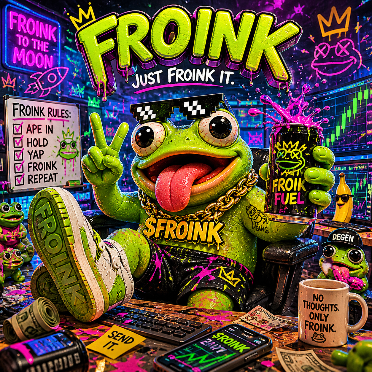FROINK Mascot - Chaotic Frog King